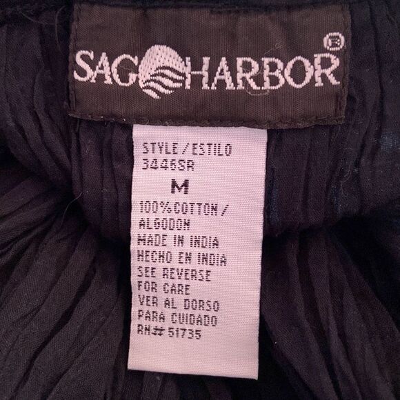 Sag Harbor Floral Skirt M Dark Blue Red Broomstick Boho Elastic Waist - Picture 3 of 3